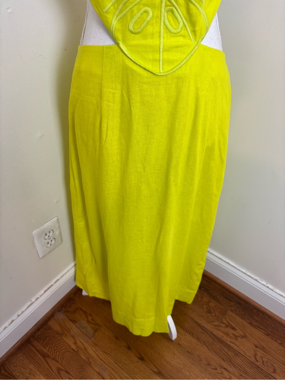 Farm Rio Lime Green Monstera Midi Dress Size Large NWT - Picture 9 of 14